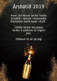 Árshátíð á morgun